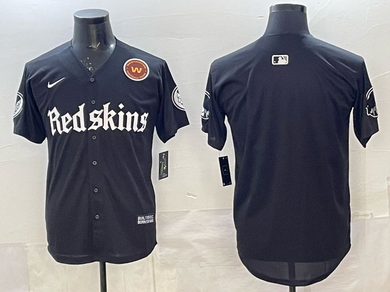 Men 2025 Nike Washington Redskins Blank Black 5th generation Joint Name Limited NFL Jersey 02->washington redskins->NFL Jersey